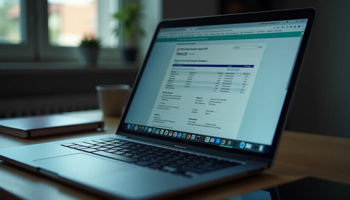 Close-up view of a laptop screen displaying vulnerability scan results