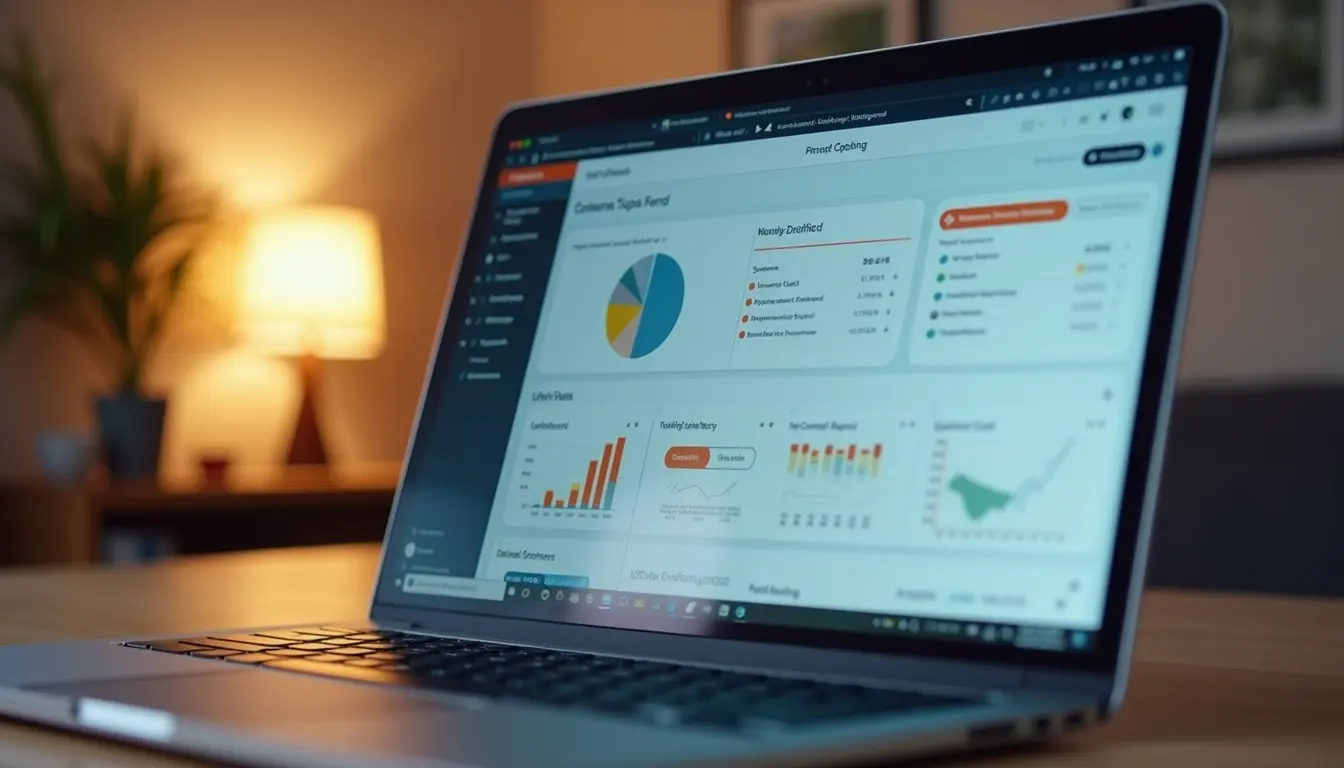 Close-up view of a laptop screen showing AWS DevOps pipeline dashboard